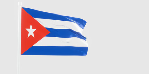 Cuba flag of silk-3D illustration. 3d render.