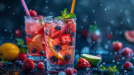 Cocktail with berries