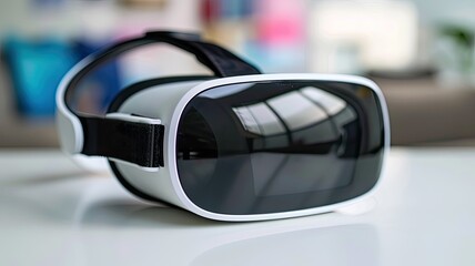 closeup of a modern virtual reality headset