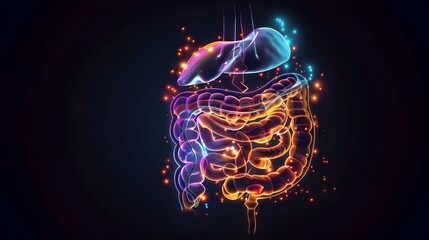 Illuminated X-Ray Visualization of Complex Gastrointestinal Anatomy and Digestive Tract System