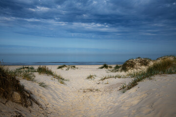 Sandy Baltic sea coast, Liepaja, Latvia.