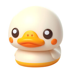 3d illustration of duck cartoon. 3d render isolated transparent.