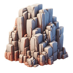 Fototapeta premium 3d illustration of mountain. 3d render isolated transparent.