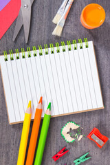Notebook for notes, office and stationery accessories for learning at school or preschool....