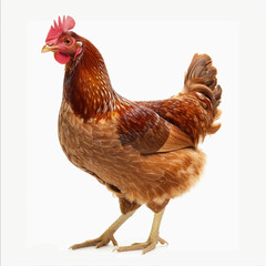 realistic Brown hen, chicken, realistic Vector illustration