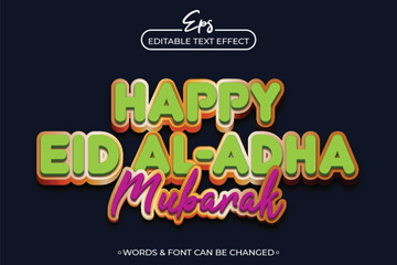 Happy eid al adha mubarak text effect