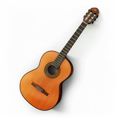 Obraz premium Realistic acoustic classic guitar vector isolated on white background