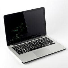 Laptop, modern computer detailed vector illustration.