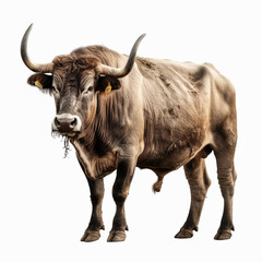 Vector realistic ox, isolated on white background