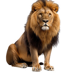 lying lion isolated on a white background. Lion lying profile, body side view. Vector stock