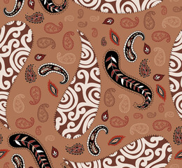 Abstract paisley pattern. Seamless backdrop