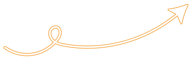 Orange long arrow to the left . vector, isolated. Orange arrow isolated on transparency background