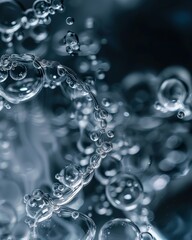 Macro foam bubbles of cleansing or moisturizer or toning or exfoliating on bottle