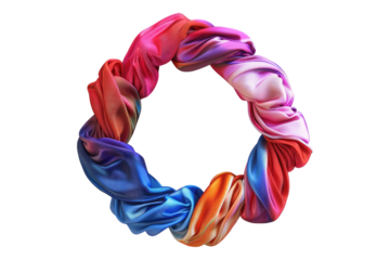 Colorful fabric hair band isolated on transparent background