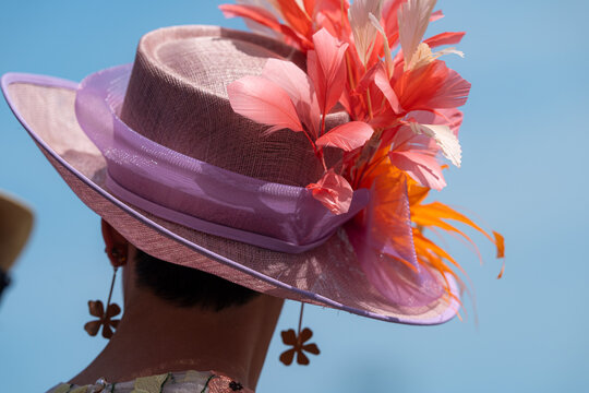 a large fancy horse racing hat	
