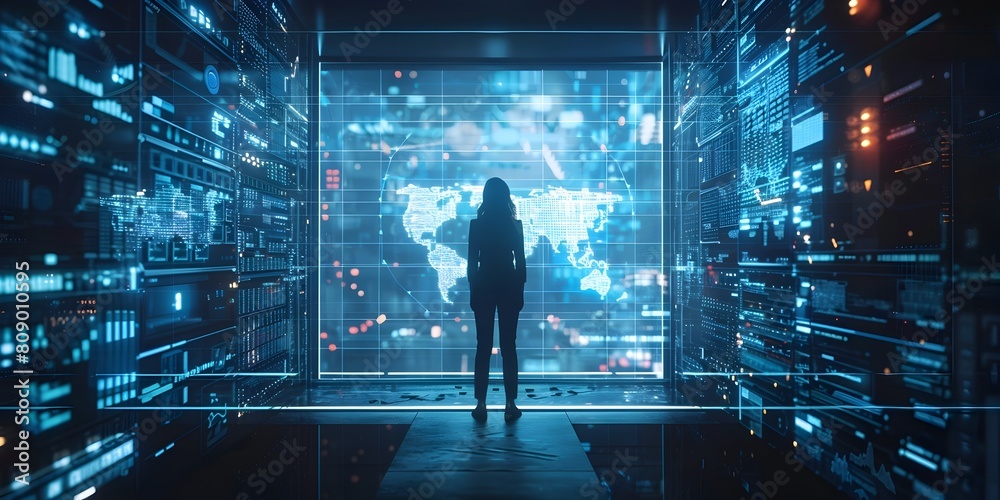Poster precision virtual replication for remote it troubleshooting and optimization in futuristic office en
