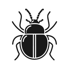 illustration in flat style linear beetle