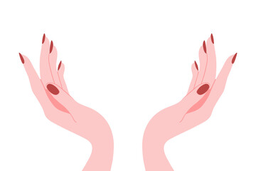 illustration in flat style two hands