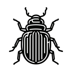 illustration in flat style linear beetle