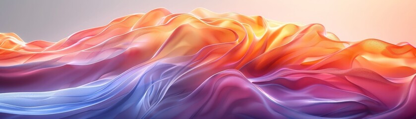 Obraz premium A colorful, abstract painting of a mountain range with a purple and blue base