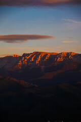 sunset in the mountains