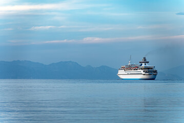 White cruise in the open sea.