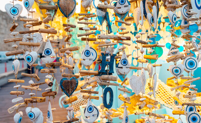 Amulets against the evil eye on the market.
