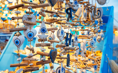 Amulets against the evil eye on the market.
