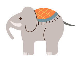 Cute thailand elephant flat vector.