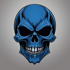 Fototapeta premium Urban Blue Skull Warrior Logo Suitable for E-Sport Logo