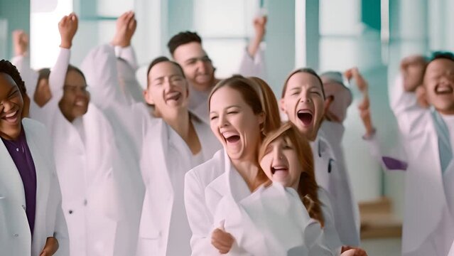 Group of Doctors Posing for Picture Generative AI