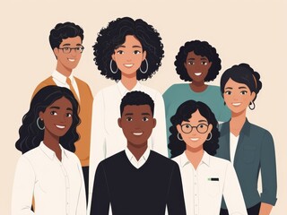 Inclusive Workplace Scene Flat Design Illustration Suitable for Graphic Resource