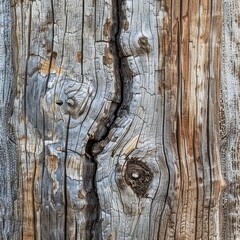 Fototapeta premium Aged Wooden Texture Close-up, Natural Patterns and Grains