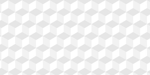 Vector Minimal cubes geometric tile and mosaic wall grid backdrop hexagon technology wallpaper background. White and gray block cube structure backdrop grid triangle texture vintage design.