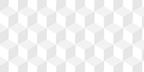 Vector Minimal cubes geometric tile and mosaic wall grid backdrop hexagon technology wallpaper background. White and gray block cube structure backdrop grid triangle texture vintage design.