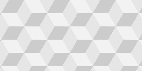 Vector Minimal cubes geometric tile and mosaic wall grid backdrop hexagon technology wallpaper background. White and gray block cube structure backdrop grid triangle texture vintage design.