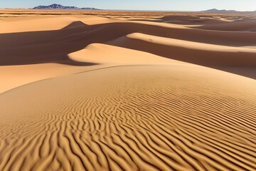 Desert landscape, sand dune with blue sky