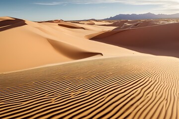 Desert landscape, sand dune with blue sky
