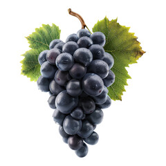 Bunch of fresh grapes isolated on transparent background.