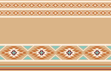 Ethnic tribal seamless geometric pattern background image.
