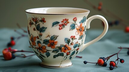 Coffee Cup With Floral Design