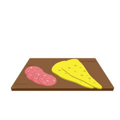 cheese sausage cut. Vector illustration