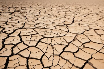 Dry and cracked landscape photo, Global warming, Climate change
