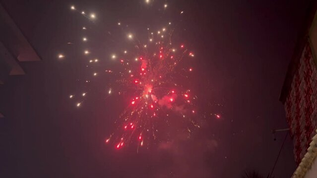 Sparkling clourful night sky shots