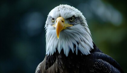 Fototapeta premium A bird of prey with a distinctive appearance, a bald eagle, in close-up