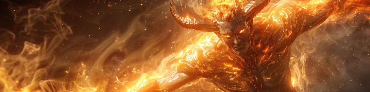 Raging Ifrit Fiery Demonic Spirit in Apocalyptic Inferno