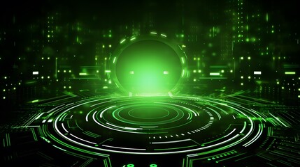 
green Abstract technology background circles digital hi-tech technology design background. concept innovation. vector illustration