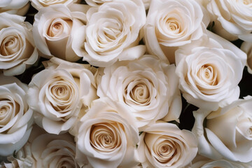 Obraz premium White roses horizontal seamless pattern. White roses arrangement.