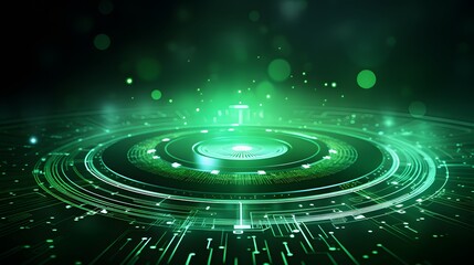 
green Abstract technology background circles digital hi-tech technology design background. concept innovation. vector illustration