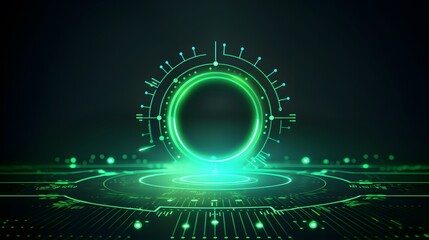 
green Abstract technology background circles digital hi-tech technology design background. concept innovation. vector illustration